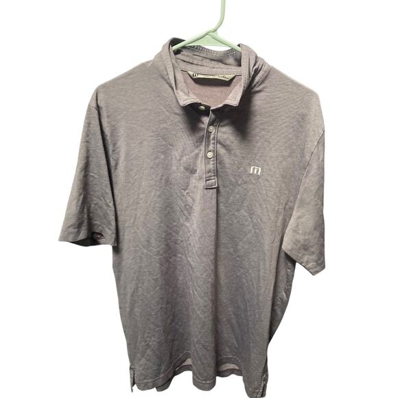 Travis Mathew Polo Shirt Men Large Gray Performance Golf Short Sleeve - Picture 2 of 9